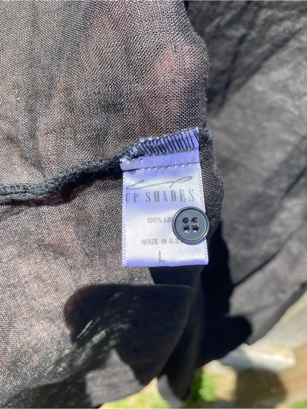 NWT WOMENS CP SHADES ROMY BLACK LINEN SHIRT LARGE - Picture 6 of 7